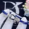 Custom Jewelry Fred Force 10 Bracelet 18k white gold and diamonds large model Navy Blue Cable For Xl Bracelet 0B0026-6B1169