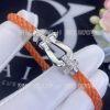 Custom Jewelry Fred Force 10 Bracelet 18k white gold and diamonds large model Stainless Steel Terracotta 1 Row Cable 0B0026-6B1176