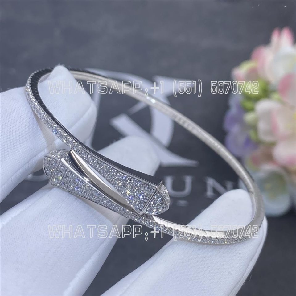 Custom Jewelry Marli Cleo Full Diamond Midi Slip-On Bracelet In White Gold CLEO-B48