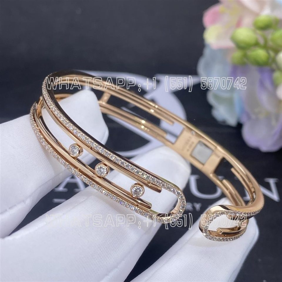 Custom Jewelry Messika Move 10th Bangle Pink Gold For Her Diamond Bracelet 11426-PG