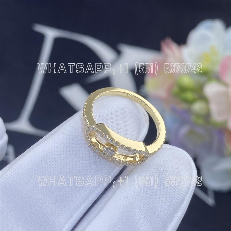 Custom Jewelry Messika Move Uno Yellow Gold Ring with Diamonds 12113-YG