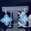 Custom Jewelry Roberto Coin Princess Flower Earrings with Diamonds and Turquoise ADV888EA1838_W_03