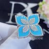 Custom Jewelry Roberto Coin Princess Flower Ring with Diamonds and Turquoise ADV888RI1838 Large version