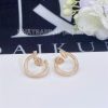 Custom Jewelry Tiffany Tiffany T T1 Open Hoop Earrings in 18k Rose Gold with Diamonds 68408105