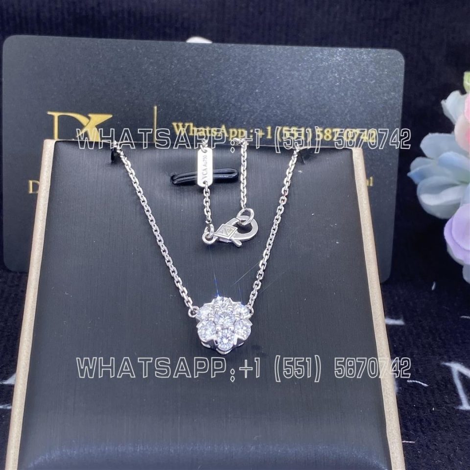 Custom Jewelry Van Cleef & Arpels Fleurette pendant, large model 18K white gold, Diamond VCARA48600