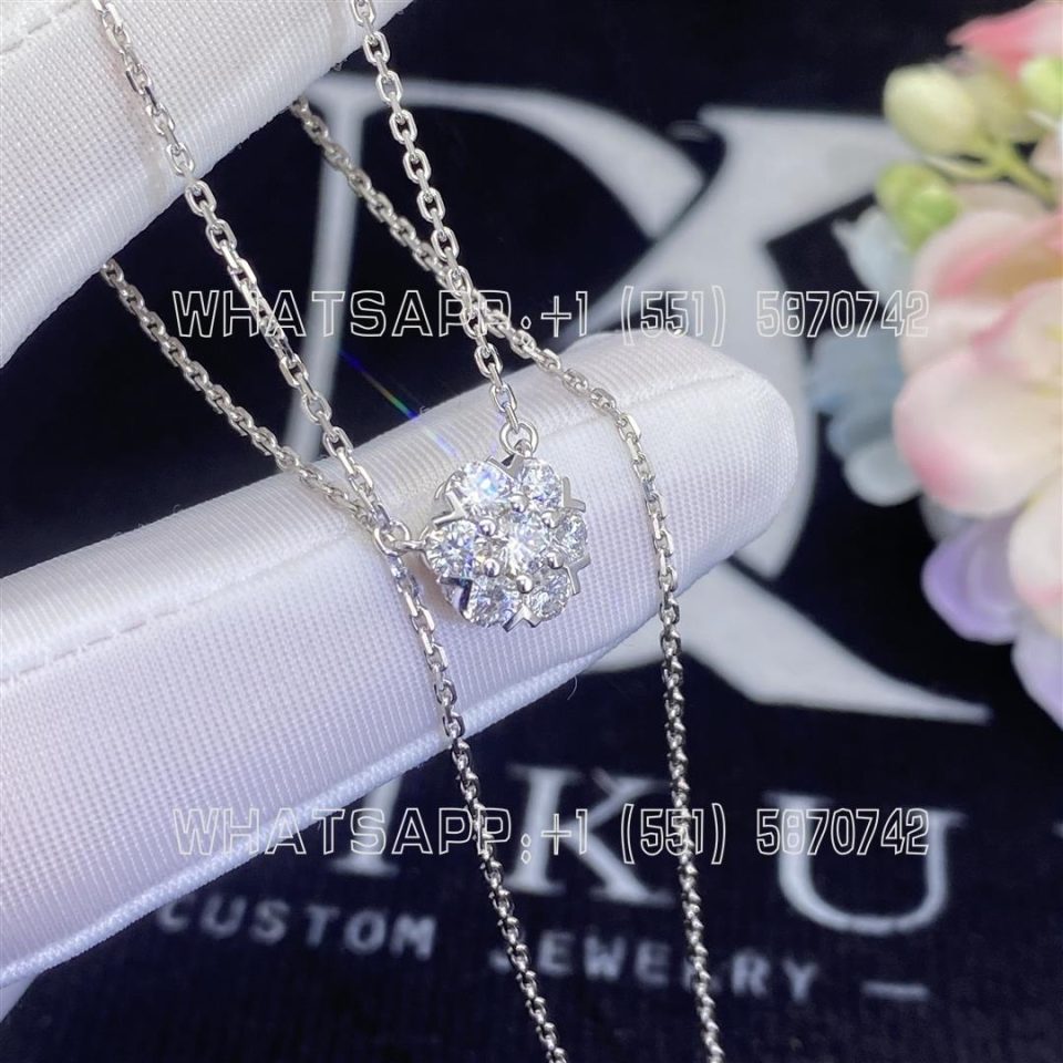 Custom Jewelry Van Cleef & Arpels Fleurette pendant, large model 18K white gold, Diamond VCARA48600