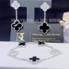 Custom Jewelry Van Cleef & Arpels Magic Alhambra earrings, 2 motifs 18K white gold, Diamond, Onyx VCARP2RA00