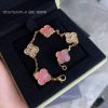 Custom Jewelry Van Cleef & Arpels Vintage Alhambra bracelet, 5 motifs Rose Gold，Pink mother-of-pearl and Diamond
