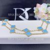 Custom Jewelry Van Cleef & Arpels Vintage Alhambra Necklace 10 Motifs Yellow Gold Turquoise