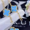 Custom Jewelry Van Cleef & Arpels Vintage Alhambra Necklace 10 Motifs Yellow Gold Turquoise