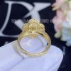 Custom Jewelry Van Cleef & Arpels Vintage Alhambra ring 18K yellow gold, Diamond, Malachite VCARO3QM00