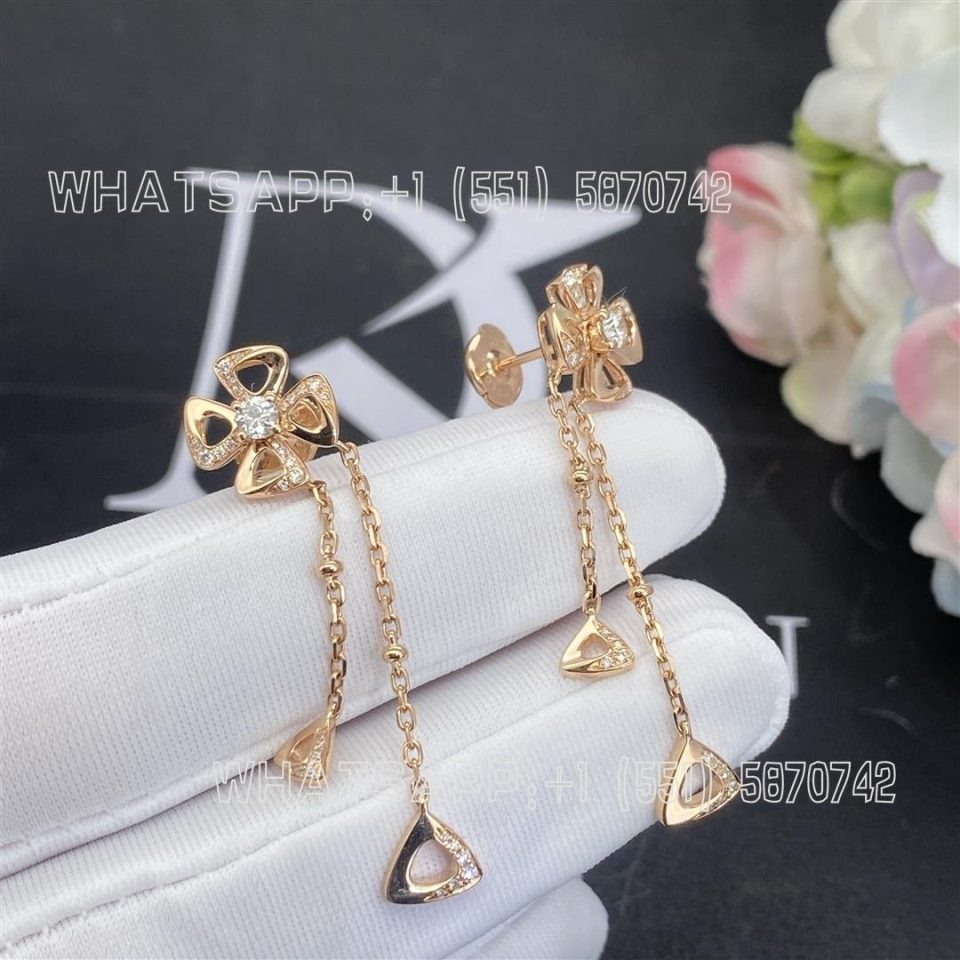 Custom Jewelry Bulgari Fiorever 18 kt rose gold pendant earring 357143