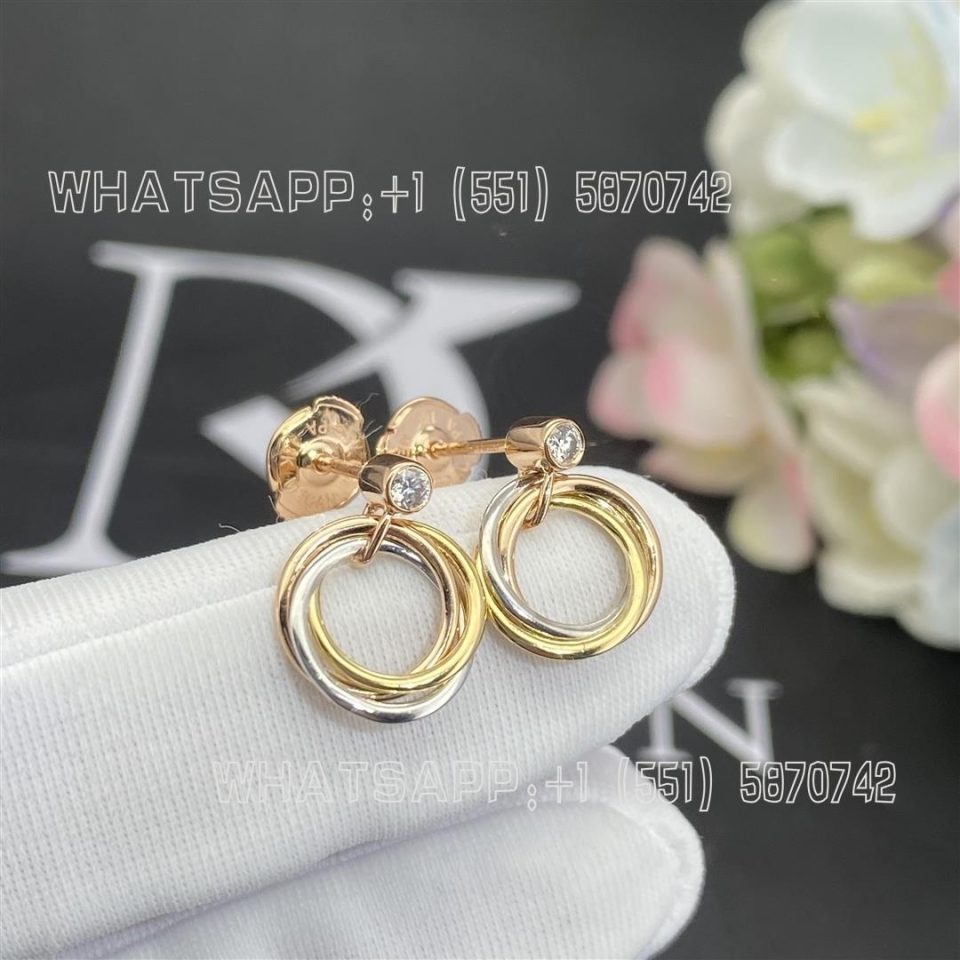 Custom Jewelry Cartier Trinity Earrings Diamonds 8043200