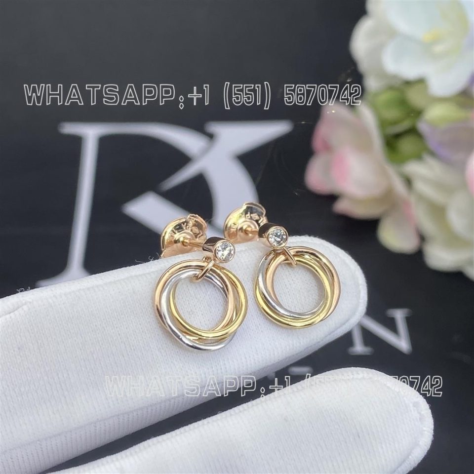 Custom Jewelry Cartier Trinity Earrings Diamonds 8043200