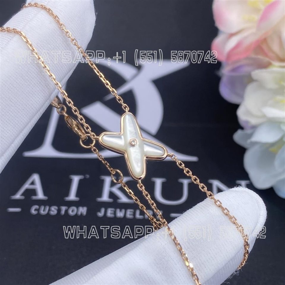 Custom Jewelry Chaumet Paris Jeux De Liens Bracelet Rose gold, Mother-Of-Pearl and Diamond 082933