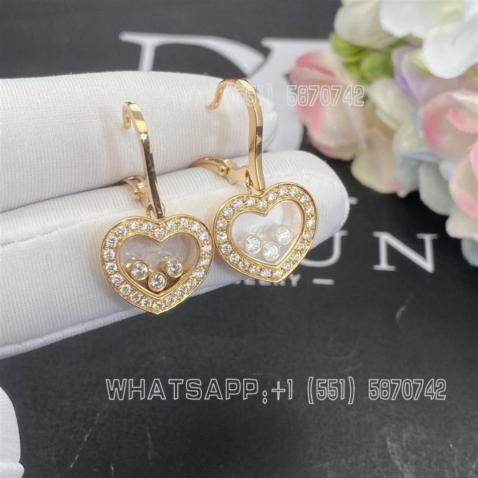 Custom Jewelry Chopard Happy Diamonds Icons Earrings, Ethical Rose Gold, Diamonds 83a611-5401