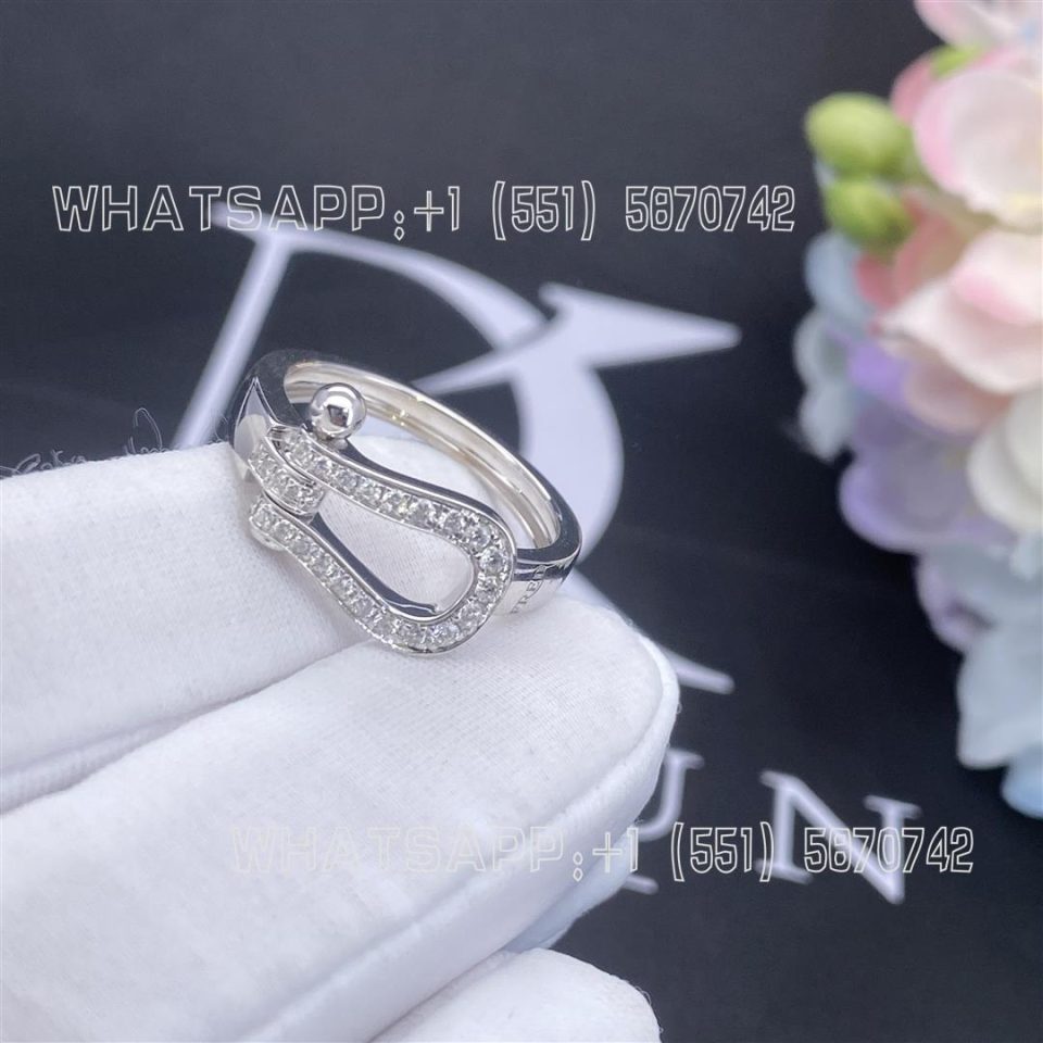 Custom Jewelry Fred Force 10 Ring Medium model 18K white gold and diamonds 4B0379