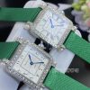 Custom Watches Charles Oudin Pansy Retro Green Straps with Pearls Watch Medium – 24mm