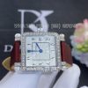 Custom Watches Charles Oudin Pansy Retro Maroon Straps with Pearls Watch Medium Arabic Style – 24mm