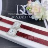 Custom Watches Charles Oudin Pansy Retro Maroon Straps with Pearls Watch Medium Arabic Style – 24mm