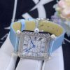 Custom Watches Charles Oudin Pansy Retro Medium light-blue satin strap, Pearl and Diamond Watch – 24mm