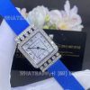 Charles Oudin Pansy Retro 24mm Blue Satin Silk strap and Diamond Watch Arabic Style