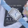 Charles Oudin Pansy Retro 24mm Light-Blue Satin Silk strap and Diamond Watch Arabic Style