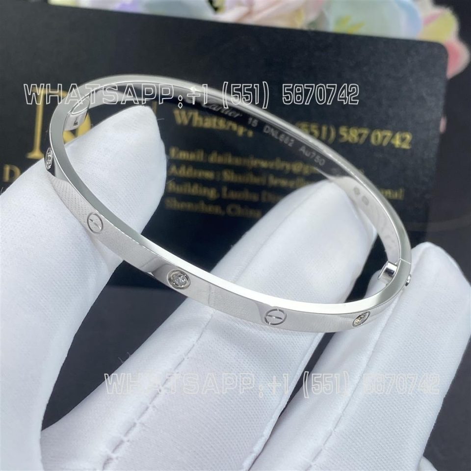 Custom Jewelry Cartier Love Bracelet Small Model 6 Diamonds White Gold B6047717