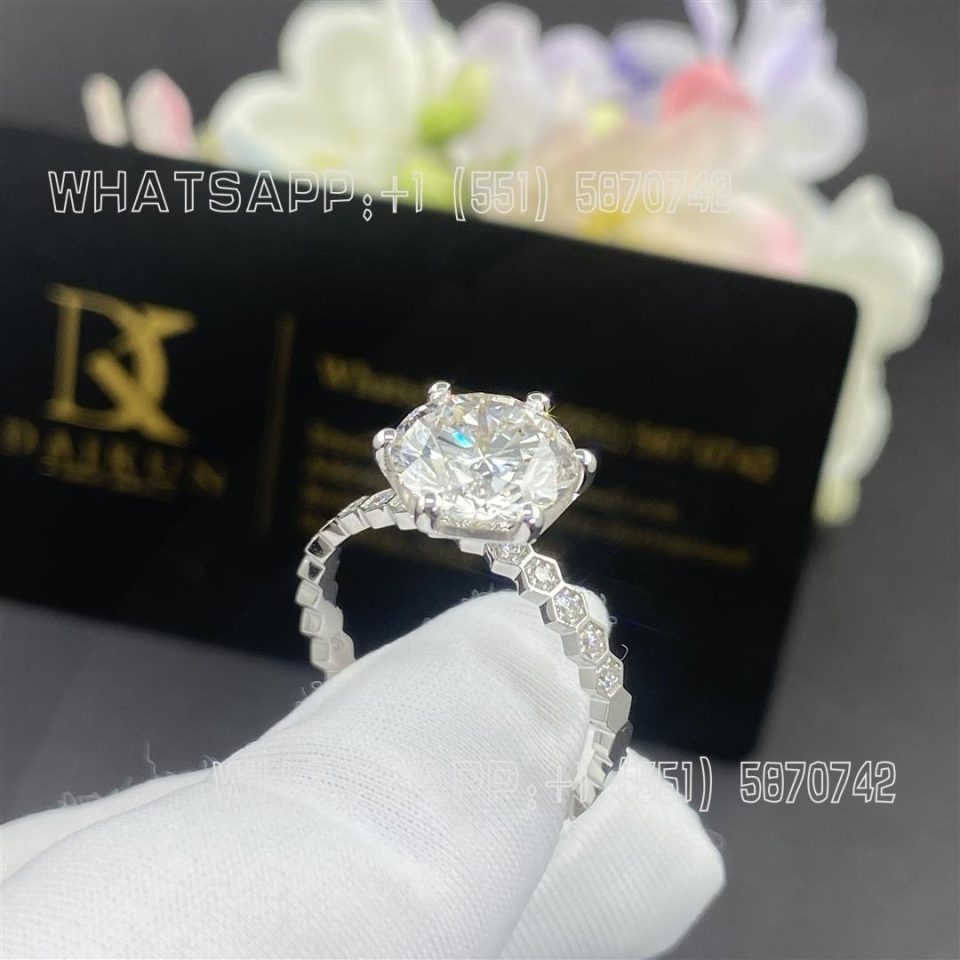 Custom Jewelry Chaumet Paris Bee My Love Solitaire Ring 18k White Gold Diamonds 3CT J1NQ00