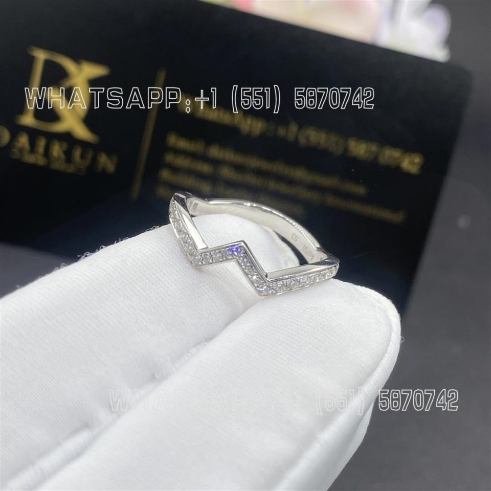 Custom Jewelry Chaumet Paris Joséphine Amour D’aigrette Wedding Band Platinum Diamonds 083760