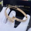 Custom Jewelry Hermès Kelly Diamond Pave Bangle 18K Rose Gold Bracelet H109500B
