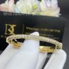 Custom Jewelry Tiffany Lock Bangle in 18k Yellow Gold with Full Pavé Diamonds 70158213