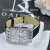 Charles Oudin Pansy Retro 24mm Black Satin Silk strap and Diamond Watch Roman Style