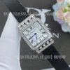 Charles Oudin Pansy Retro 24mm Black Satin Silk strap and Diamond Watch Roman Style