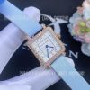 Custom Watches Charles Oudin Pansy Retro Medium light-blue satin strap Rose Watch Arabic Style – 24mm