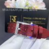 Charles Oudin Pansy Retro 24mm Maroon Satin Silk strap and Diamond Watch Roman Style