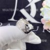 Custom Jewelry Chanel Coco Crush Ring Quilted Motif Large Version 18k White Gold and Diamonds J10863