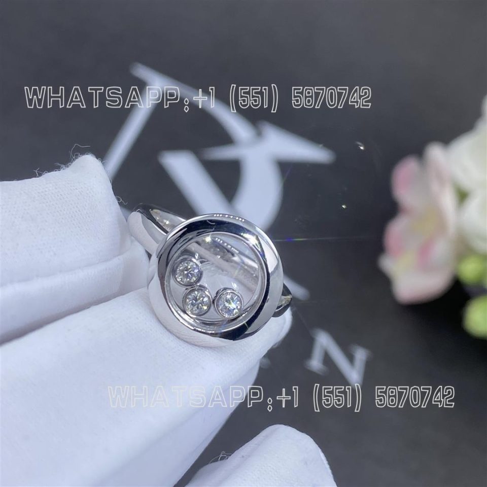 Custom Jewelry Chopard Happy Diamonds Icons Ring White Gold Diamonds @82A018-1000