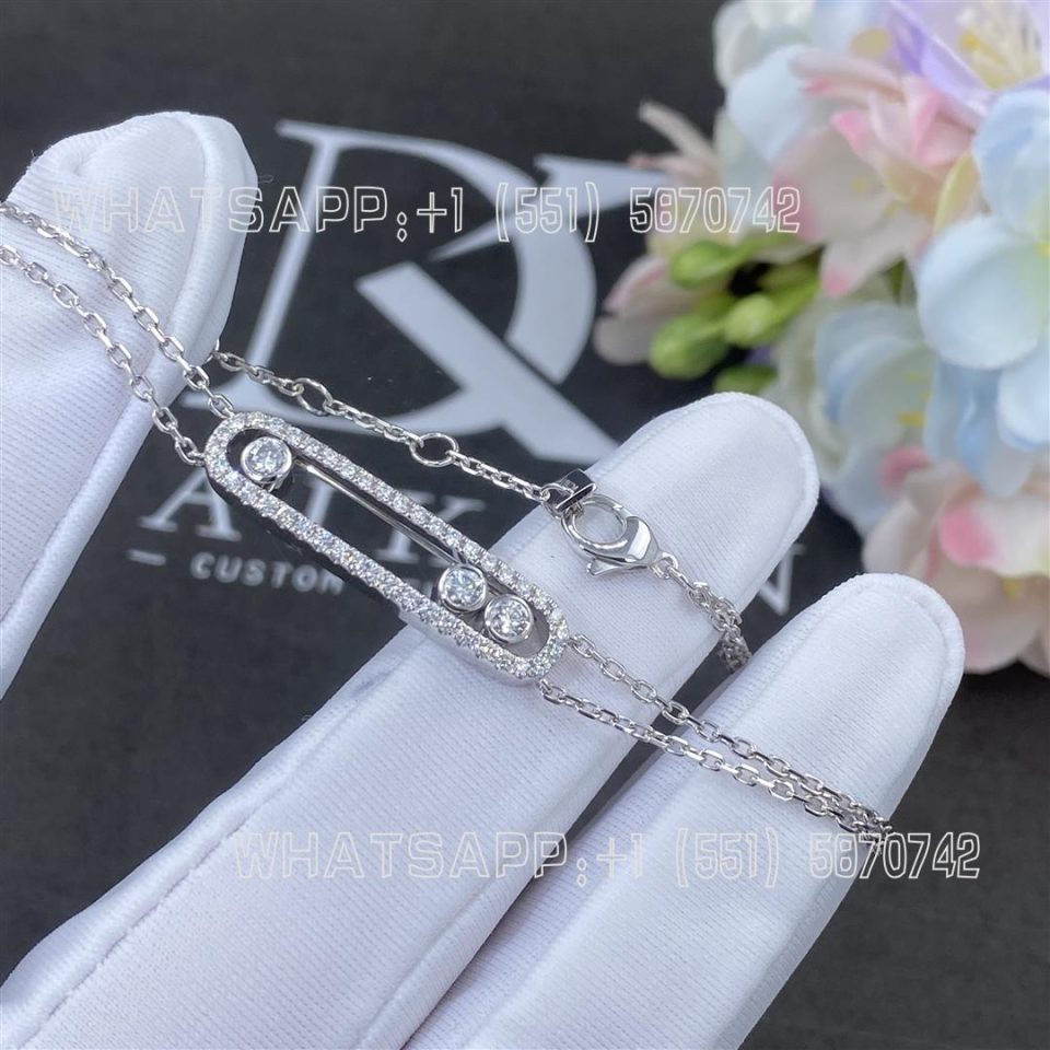 Custom Jewelry Move Classique Pavé White Gold For Her Diamond Bracelet 03995-WG
