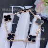 Custom Jewelry Van Cleef & Arpels Vintage Alhambra Bracelet 5 Motifs Rose Gold And Onyx