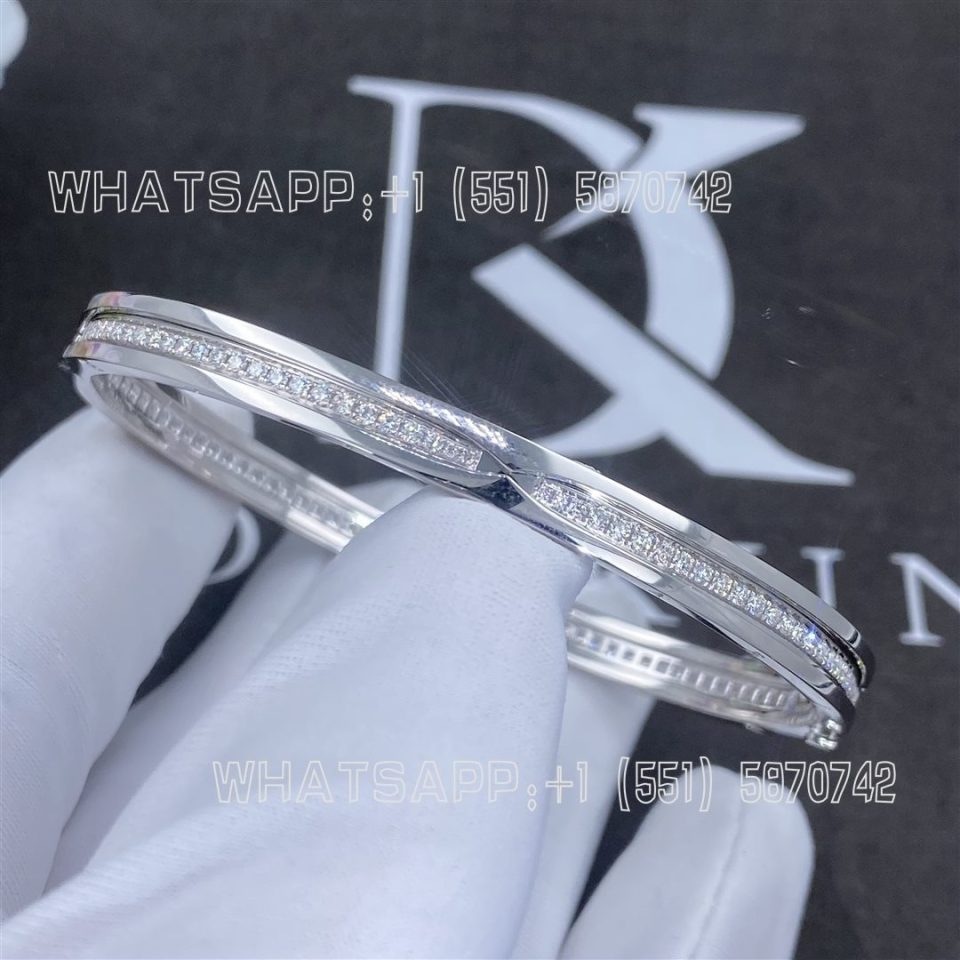 Custom Jewelry Bulgari B.zero1 bracelet white gold with pavé diamonds BR855967