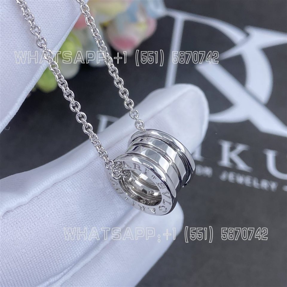 Custom Jewelry Bulgari B.zero1 necklace with small round pendant, both in 18kt white gold 352815
