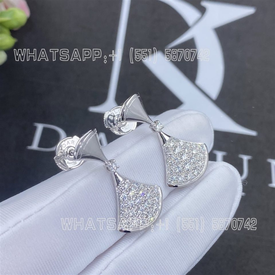 Custom Jewelry Bulgari Divas’ Dream Earrings 18k White Gold 351100