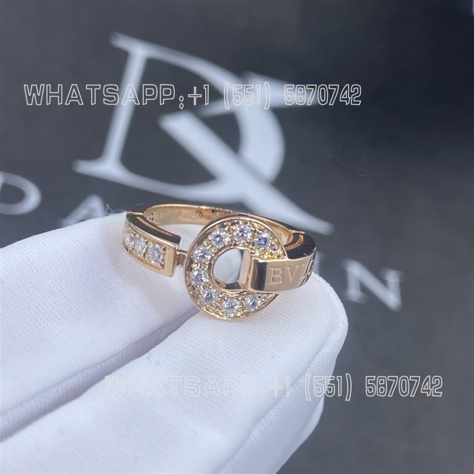 Custom Jewelry Bulgari Ring Set with Pavé Diamonds 349623