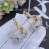 Custom Jewelry Bulgari Serpenti Platinum and 18K Yellow Gold Diamond Earrings with Emerald Eyes
