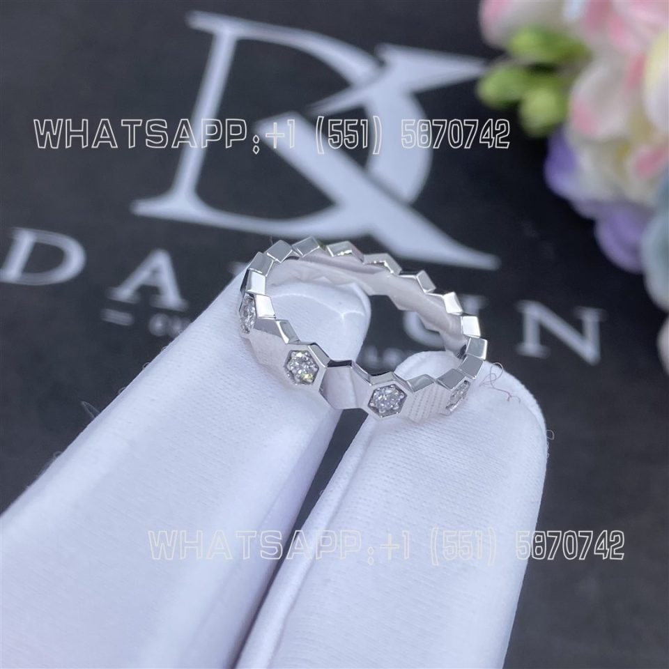 Custom Jewelry Chaumet Paris Bee My Love Ring White Gold Diamonds 4mm 084676