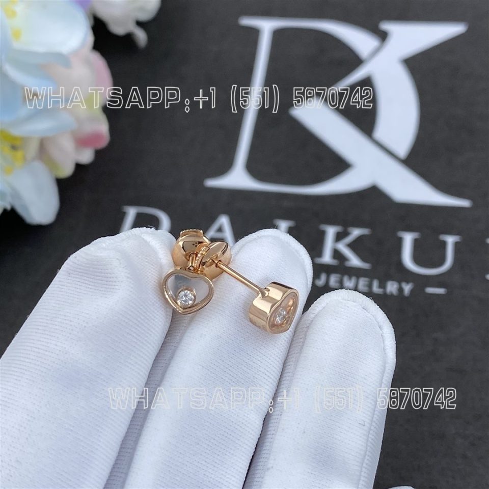 Custom Jewelry Chopard My Happy Hearts Earring Rose Gold Diamond 83A086-5092