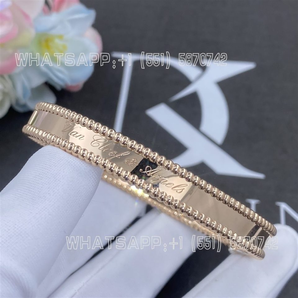 Custom Jewelry Van Cleef & Arpels Perlée Signature Bracelet Medium Model Rose Gold VCARP3K700