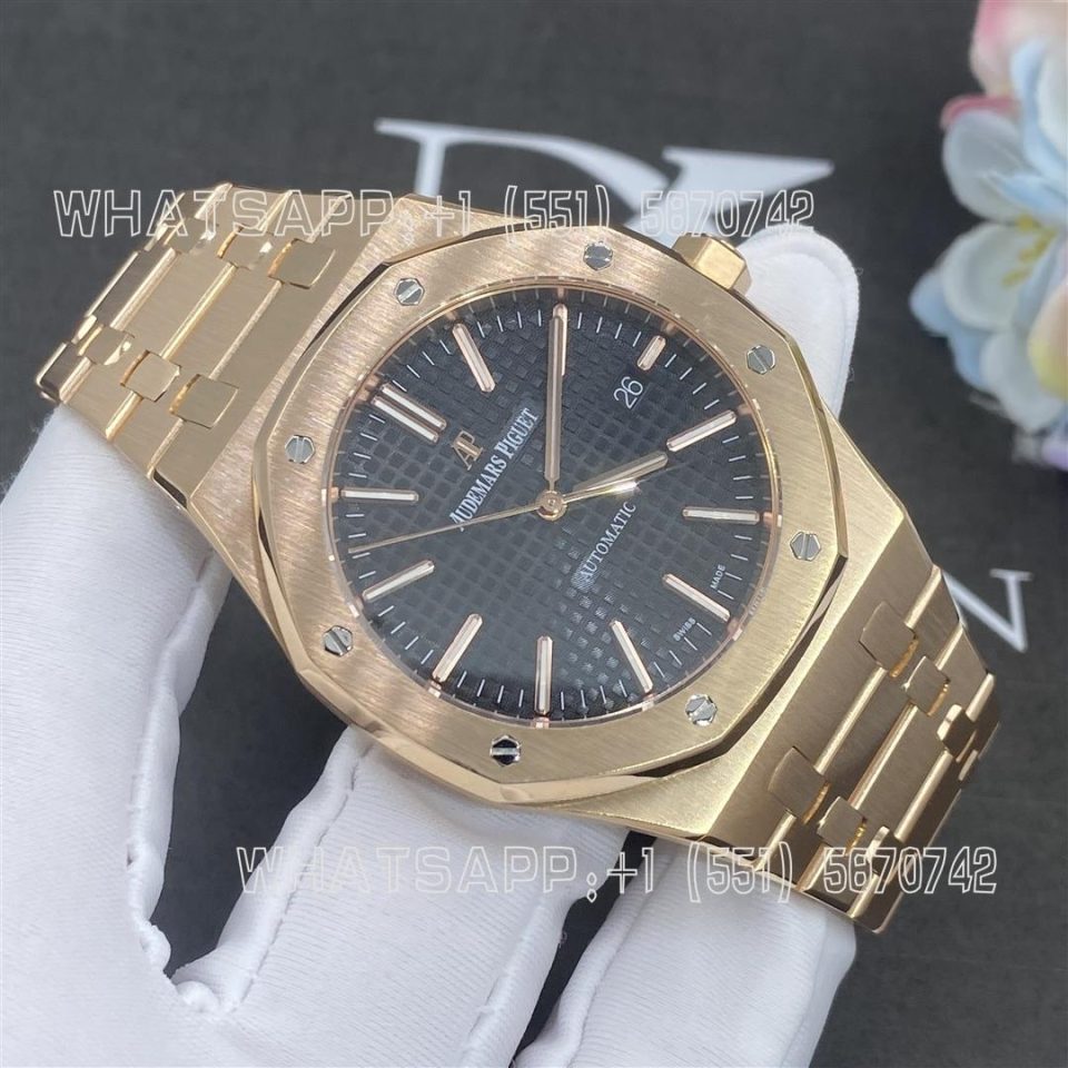 Custom Watches Audemars Piguet Royal Oak Rose Gold Selfwinding 41mm Black Index 15400OR.OO.1220OR.01