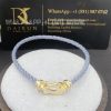 Custom Jewelry Fred Force 10 Bracelet 18k yellow gold and diamonds medium model Storm Grey Cable 0B0070-6B1075